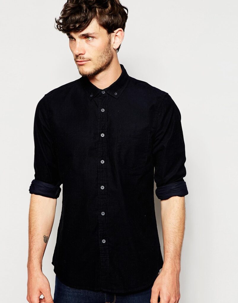 Shirt in Cord with Long Sleeves