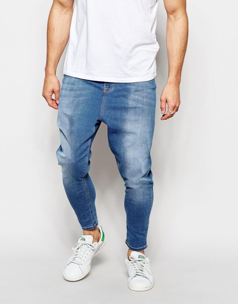 Spray On Drop Crotch Jeans