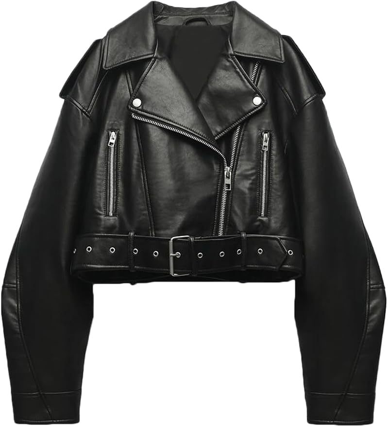 Style Me Cropped Faux Leather Jacket